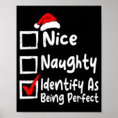 Nice Naughty Perfect Funny Christmas List Family M Poster (Voorkant)