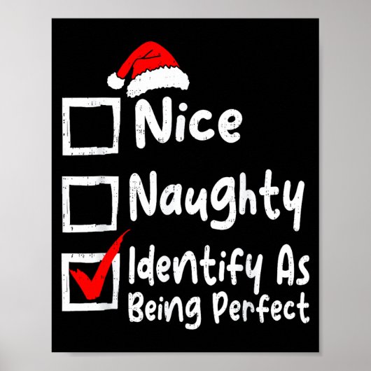 Nice Naughty Perfect Funny Christmas List Family M Poster (Voorkant)