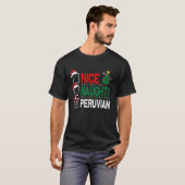 Nice Naughty Peruvian KerstPeru Santa Hat Xma T-shirt (Voorkant volledig)
