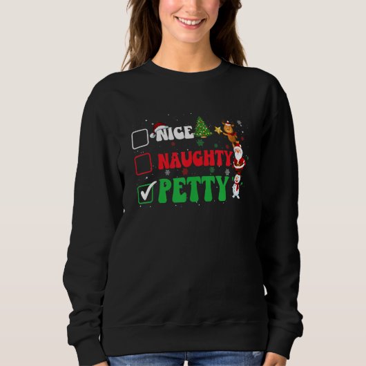 Nice Naughty Petty Christmas Ugly Sweater Pajama O (Voorkant)