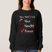Nice Naughty Prancer  Christmas List Santa's Reind Trui (Voorkant)