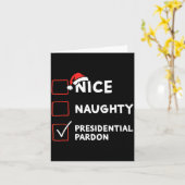 Nice Naughty Presidential Pardon Christmas List Sa Kaart (Gele Bloem)