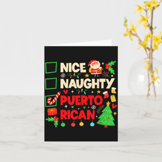 Nice Naughty Puerto Rican Puerto Rico Women Christ Kaart (Gele Bloem)