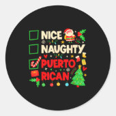 Nice Naughty Puerto Rican Puerto Rico Women Christ Ronde Sticker (Voorkant)