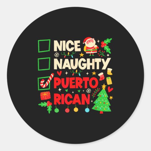 Nice Naughty Puerto Rican Puerto Rico Women Christ Ronde Sticker (Voorkant)