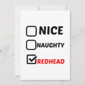NICE NAUGHTY REDHEAD BEDANKKAART (Voorkant)