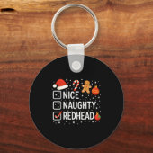 Nice Naughty Redhead Funny Christmas Quote  Sleutelhanger (Voorkant)