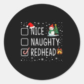 Nice Naughty Redhead  Ronde Sticker (Voorkant)