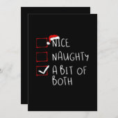 Nice Naughty Santa Hat Humor Vibe Feestdagenkaart (Voorkant / Achterkant)