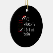 Nice Naughty Santa Hat Humor Vibe Keramisch Ornament (Rechts)