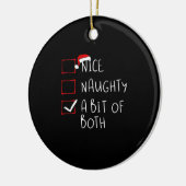 Nice Naughty Santa Hat Humor Vibe Keramisch Ornament (Links)