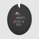 Nice Naughty Santa Hat Humor Vibe Ornament (voorkant)