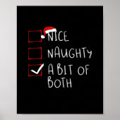 Nice Naughty Santa Hat Humor Vibe  Poster (Voorkant)