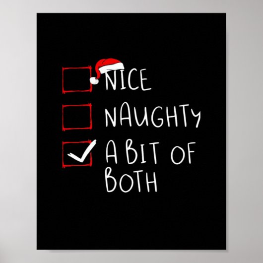 Nice Naughty Santa Hat Humor Vibe  Poster (Voorkant)