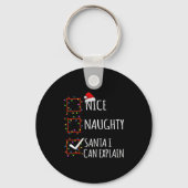 Nice Naughty Santa I Can Explain Christmas List Sa Sleutelhanger (Voorkant)