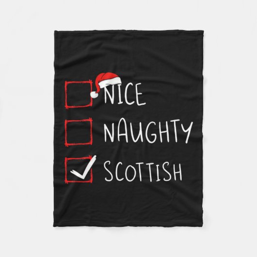 Nice Naughty Scottish Kerstmis Heritage Fleece Deken (Voorkant)