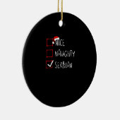 Nice Naughty Serbian Christmas Heritage  Keramisch Ornament (Rechts)