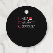 Nice Naughty Seriously Christmas Modern Style Bedankjes Labels (Voorkant)