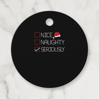 Nice Naughty Seriously Christmas Modern Style Bedankjes Labels