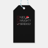 Nice Naughty Seriously Christmas Modern Style Cadeaulabel (Voorkant)