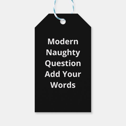 Nice Naughty Seriously Christmas Modern Style Cadeaulabel (Achterkant)