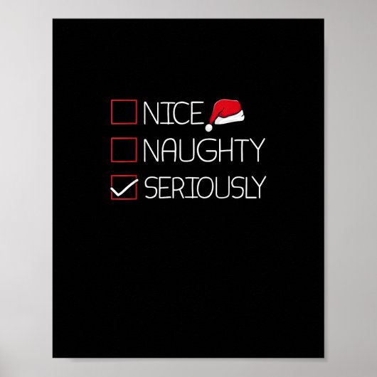 Nice Naughty Seriously Christmas Modern Style  Poster (Voorkant)