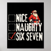Nice Naughty Six Seven Brainrot Meme 67 Santa Funn Poster (Voorkant)