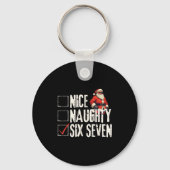 Nice Naughty Six Seven Brainrot Meme 67 Santa Funn Sleutelhanger (Voorkant)