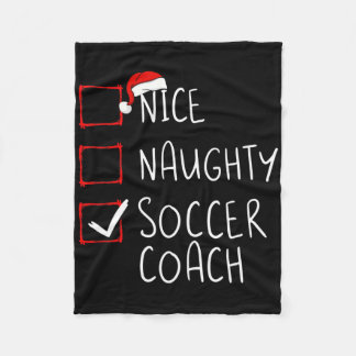 Nice Naughty Soccer Coach Christmas List Xmas Sant Fleece Deken