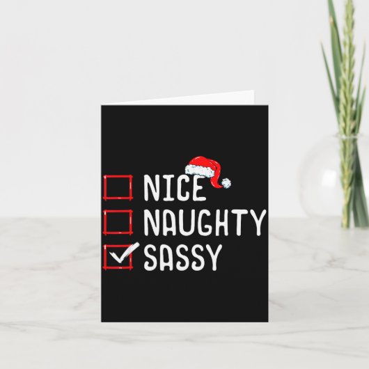 Nice Naughty Sy Christmas List  Kaart (Voorkant)