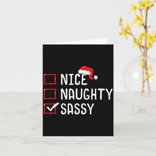 Nice Naughty Sy Christmas List  Kaart (Gele Bloem)