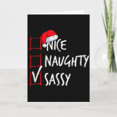 Nice Naughty Sy Christmas List Santa Costume Xmas  Kaart (Voorkant)