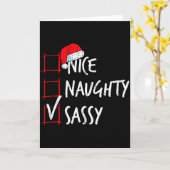 Nice Naughty Sy Christmas List Santa Costume Xmas  Kaart (Gele Bloem)