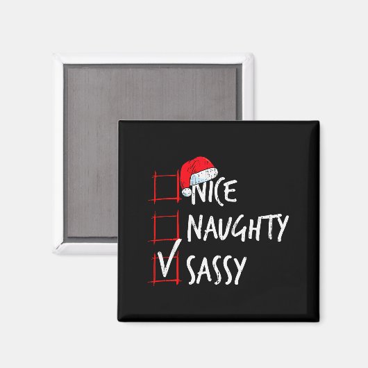 Nice Naughty Sy Christmas List Santa Costume Xmas  Magneet (Voorkant / Achterkant)