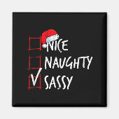 Nice Naughty Sy Christmas List Santa Costume Xmas  Magneet (Voorkant)