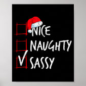 Nice Naughty Sy Christmas List Santa Costume Xmas  Poster (Voorkant)