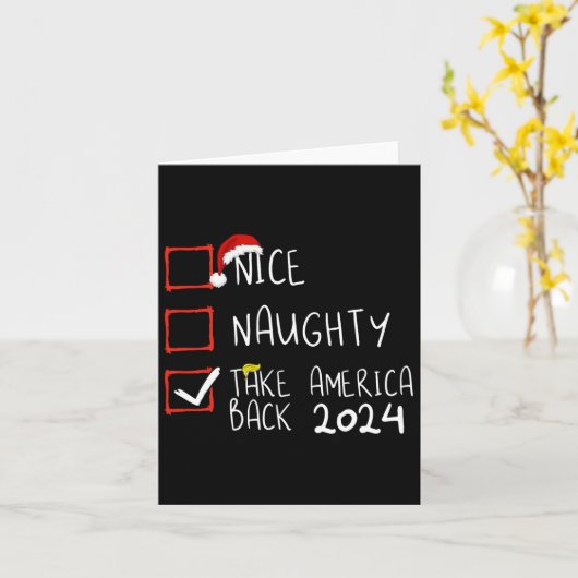 Nice Naughty Take America Back 2024 Grappig Trump  Kaart (Gele Bloem)