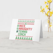 Nice Naughty Tennis Coach Christmas Matching Gift Kaart (Gele Bloem)
