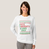 Nice Naughty Tennis Coach Christmas Matching Gift T-shirt (Voorkant volledig)