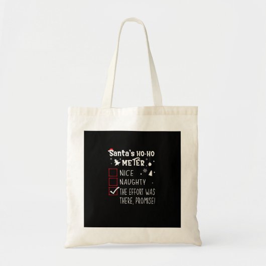 Nice Naughty The Was There Promise Christmas Tote Bag (Voorkant)