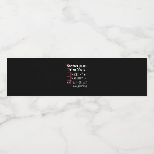 Nice Naughty The Was There Promise Christmas  Waterfles Etiket (Enkel label)