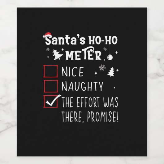 Nice Naughty The Was There Promise Christmas  Wijn Etiket (Enkel label)