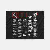 Nice Naughty Veteran Christmas List Santa Military Fleece Deken (Voorkant (Horizontaal))