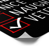 Nice Naughty Veteran Christmas List Santa Military Poster (Hoek)