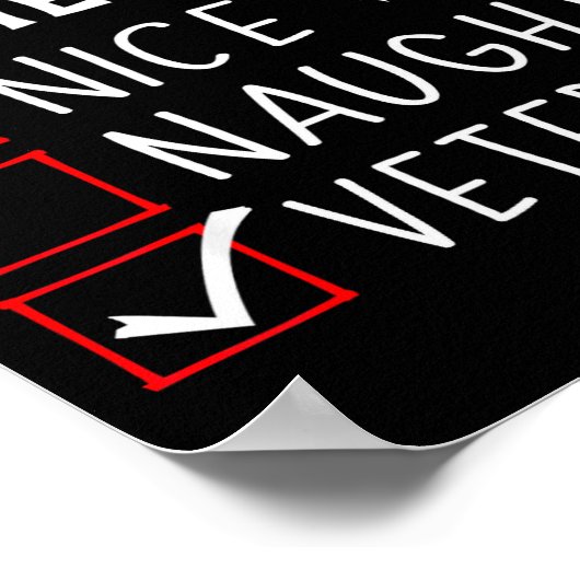 Nice Naughty Veteran Christmas List Santa Military Poster (Hoek)