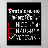 Nice Naughty Veteran Christmas List Santa Military Poster (Voorkant)