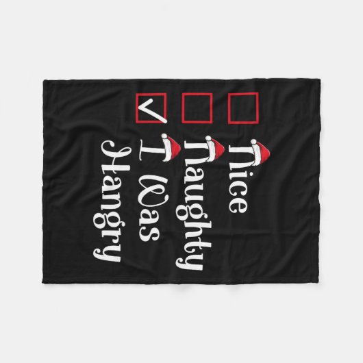 Nice Naughty was Schattige kerstmis Fleece Deken (Voorkant (Horizontaal))