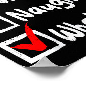 Nice Naughty Whatever Funny Christmas List Family  Poster (Hoek)