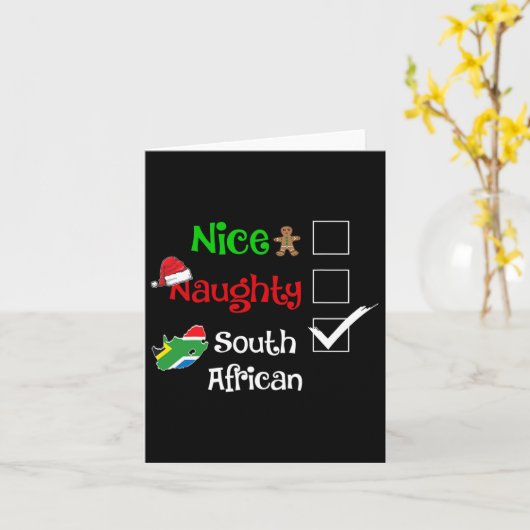 Nice Naughty Zuid-Afrika Kerstmis Kaart (Gele Bloem)