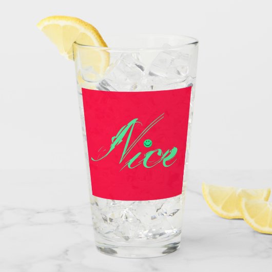 Nice neon Happy face – Happiness – smiling face Glas (Voorkant ijs)